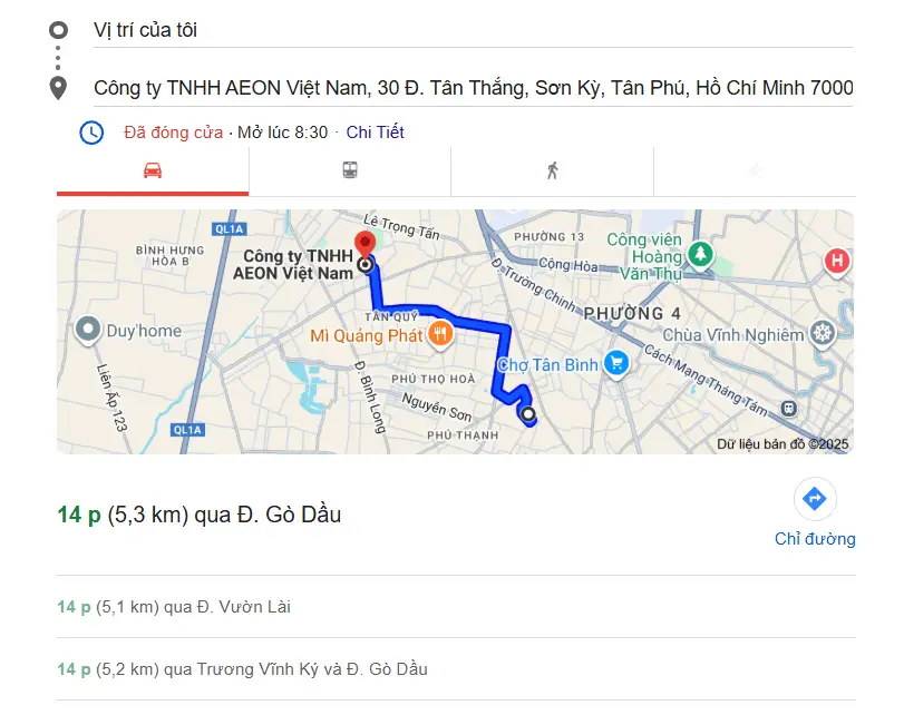 địa chỉ aeon mall tân phú